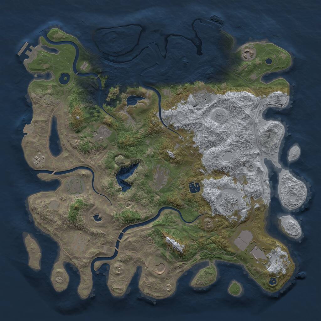 Rust Map: Procedural Map, Size: 4250, Seed: 1700526234, 17 Monuments