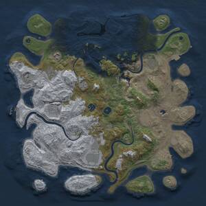 Thumbnail Rust Map: Procedural Map, Size: 4250, Seed: 135407390, 15 Monuments