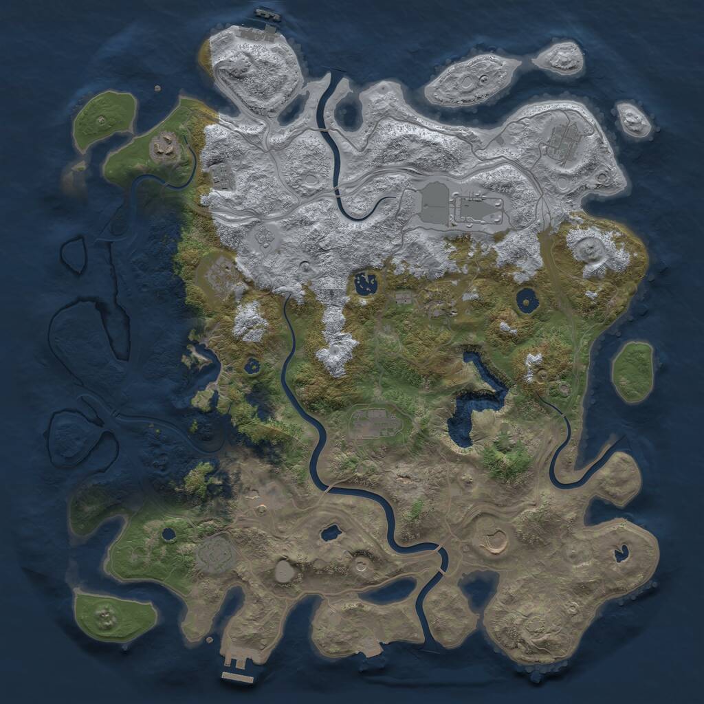 Rust Map: Procedural Map, Size: 4500, Seed: 126447975, 17 Monuments