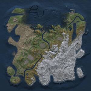 Thumbnail Rust Map: Procedural Map, Size: 3900, Seed: 46180, 15 Monuments