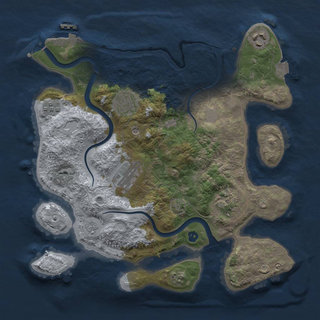 Rust Map: Procedural Map, Size: 3000, Seed: 1113657969, 10 Monuments