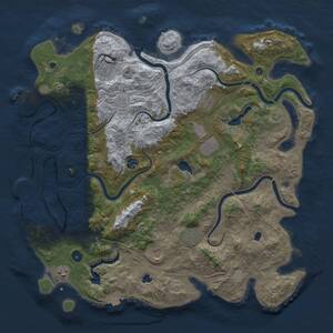 Thumbnail Rust Map: Procedural Map, Size: 4500, Seed: 46281459, 14 Monuments
