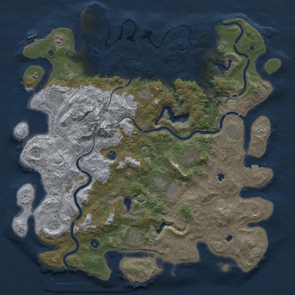 Rust Map: Procedural Map, Size: 5000, Seed: 193703774, 17 Monuments