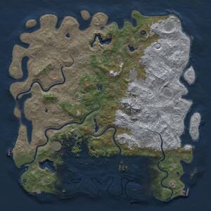 Thumbnail Rust Map: Procedural Map, Size: 5800, Seed: 6555121, 17 Monuments