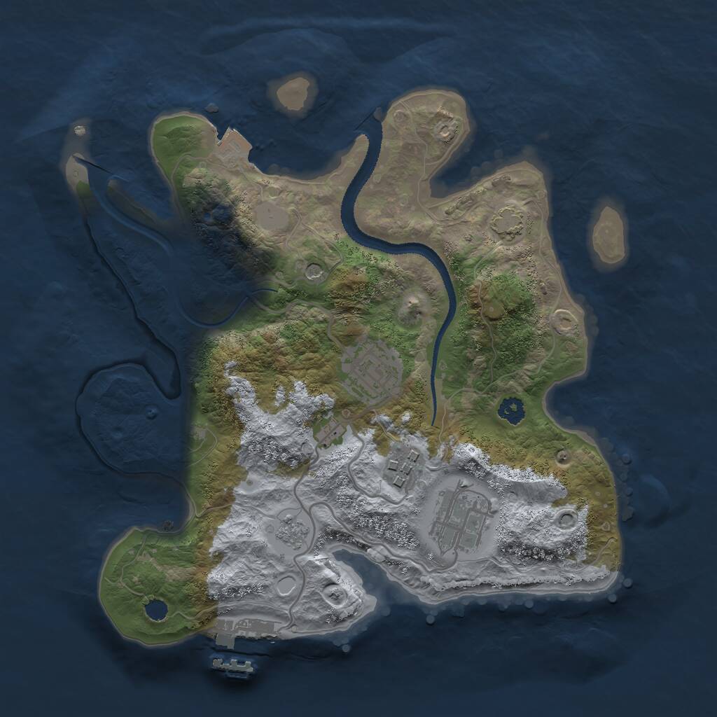Rust Map: Procedural Map, Size: 2700, Seed: 33888297, 8 Monuments