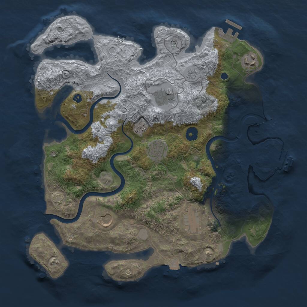 Rust Map: Procedural Map, Size: 3500, Seed: 1556366977, 12 Monuments