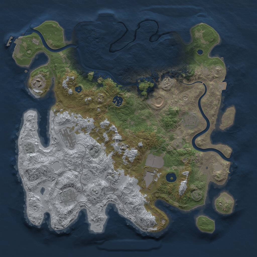 Rust Map: Procedural Map, Size: 3800, Seed: 634182783, 15 Monuments