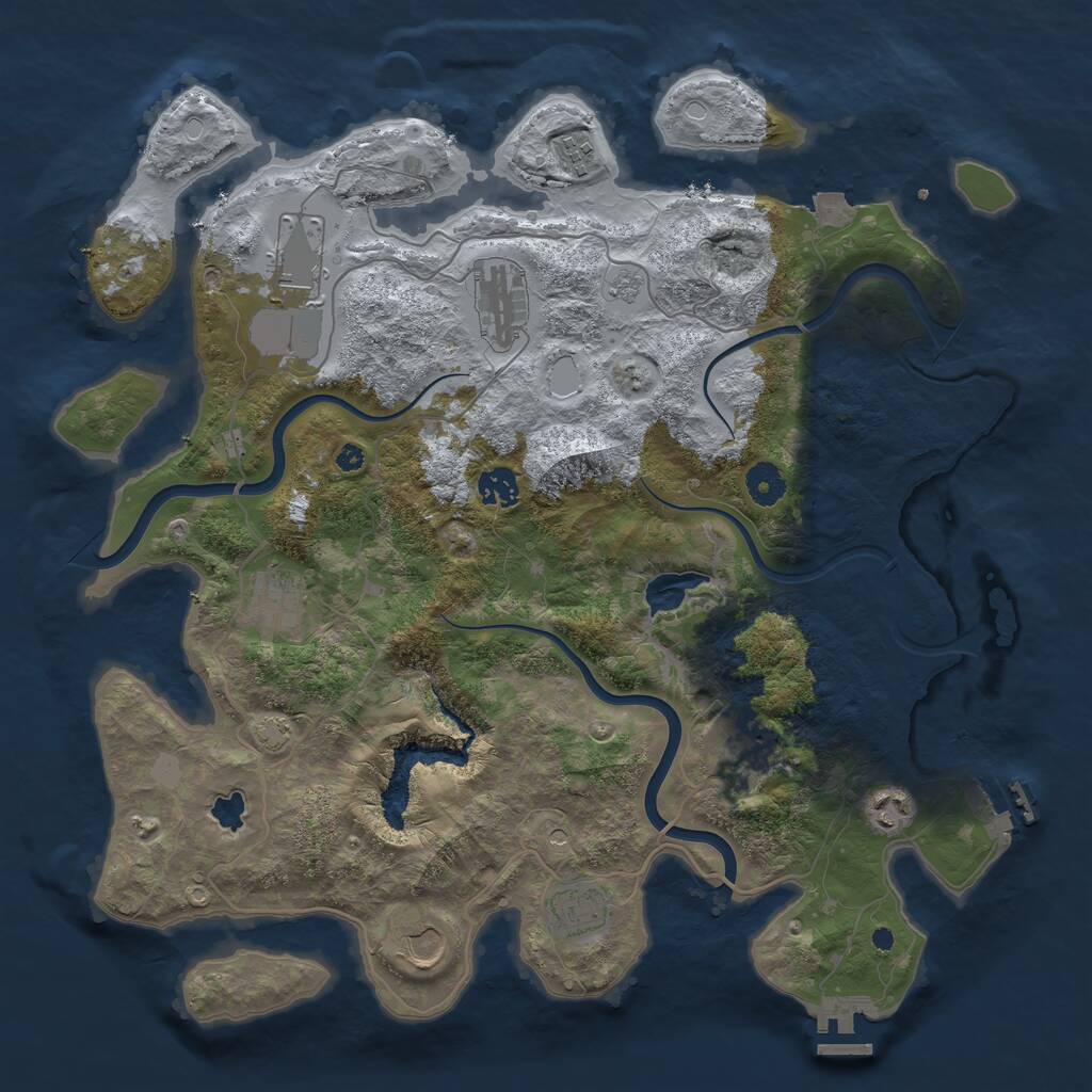 Rust Map: Procedural Map, Size: 4000, Seed: 876222, 15 Monuments