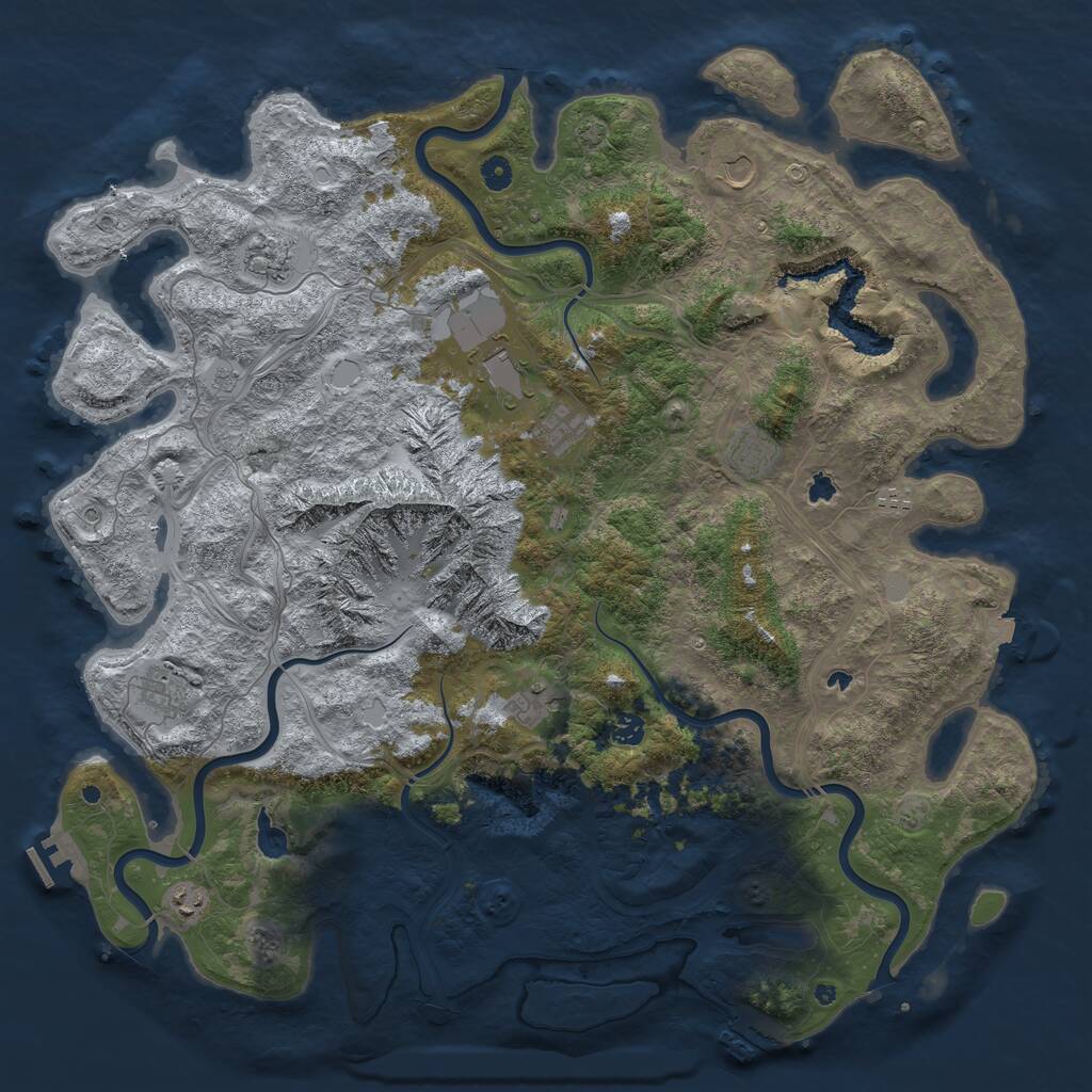 Rust Map: Procedural Map, Size: 5000, Seed: 783621962, 16 Monuments