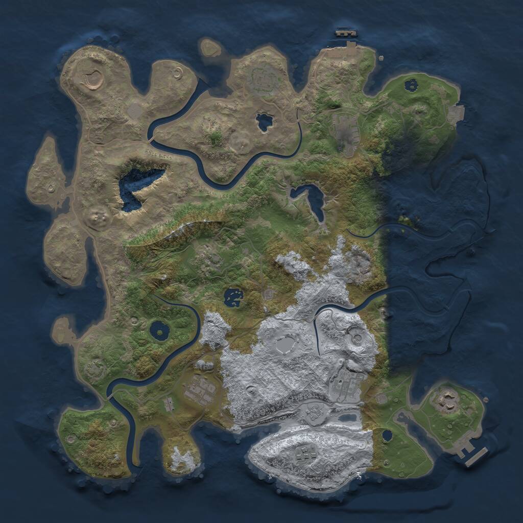 Rust Map: Procedural Map, Size: 4000, Seed: 174190460, 15 Monuments