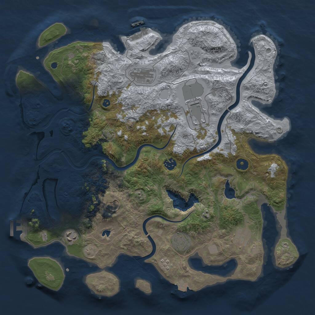 Rust Map: Procedural Map, Size: 4000, Seed: 2122961462, 14 Monuments