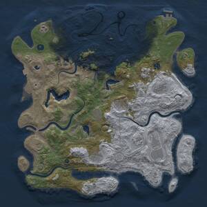 Thumbnail Rust Map: Procedural Map, Size: 4500, Seed: 1357633261, 16 Monuments