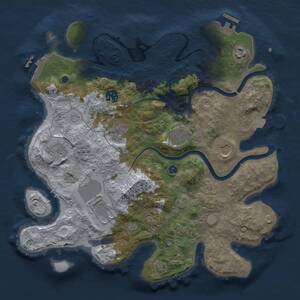 Thumbnail Rust Map: Procedural Map, Size: 3500, Seed: 726891937, 15 Monuments
