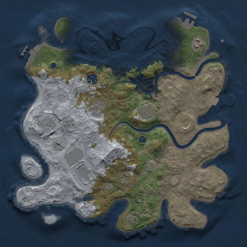 Rust Map: Procedural Map, Size: 3500, Seed: 726891937, 15 Monuments