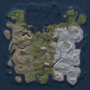 Thumbnail Rust Map: Procedural Map, Size: 4250, Seed: 36012, 15 Monuments