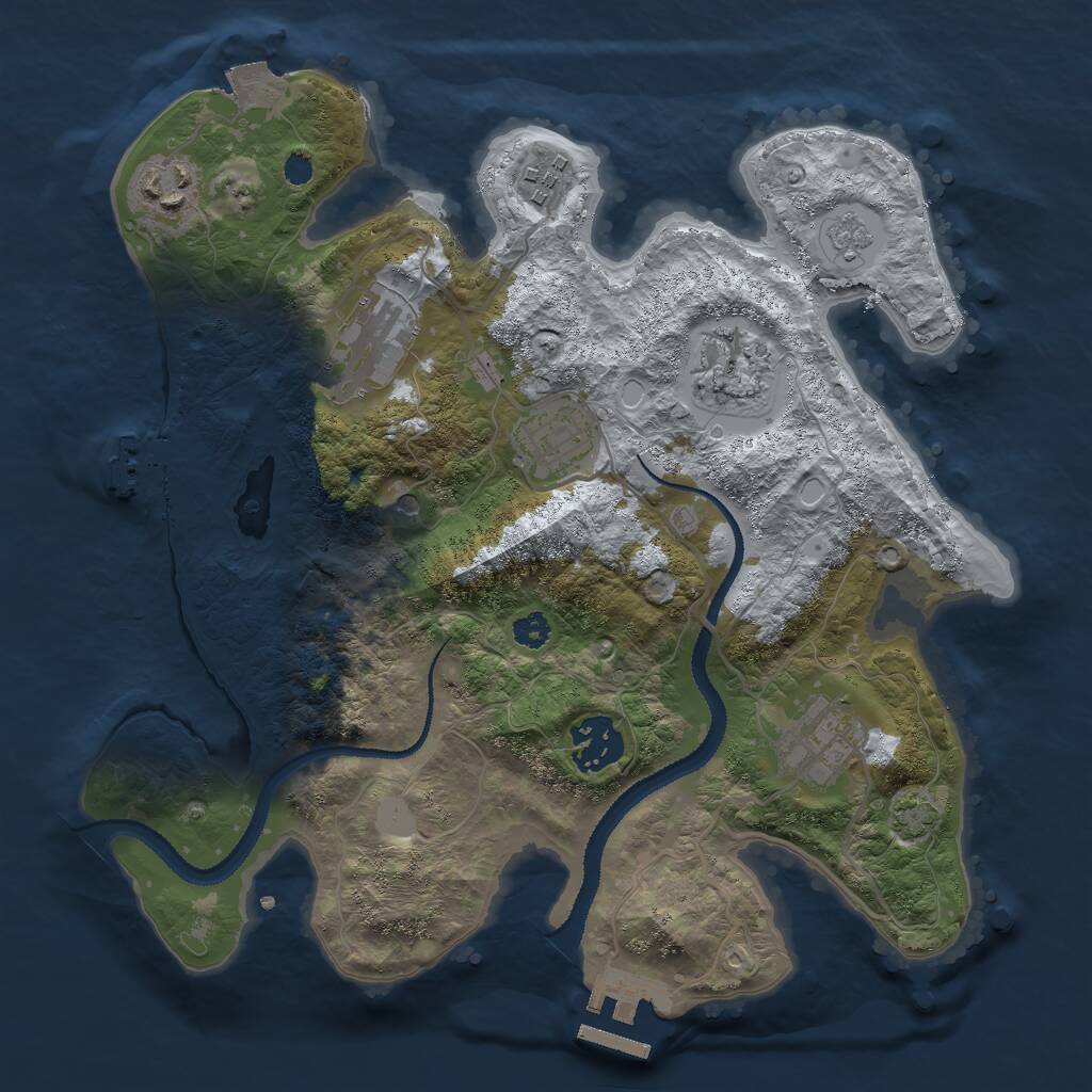 Rust Map: Procedural Map, Size: 3000, Seed: 719022873, 13 Monuments