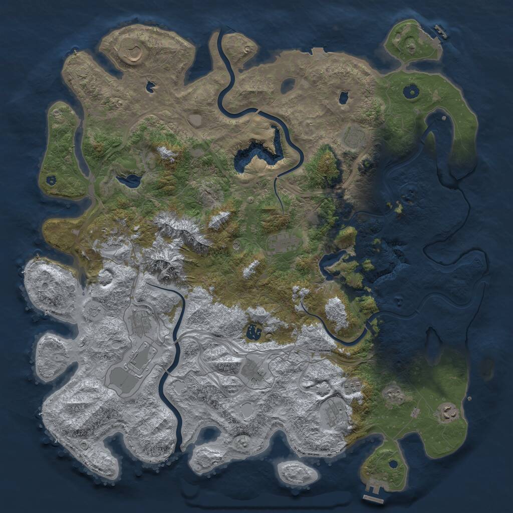 Rust Map: Procedural Map, Size: 5000, Seed: 805861044, 17 Monuments