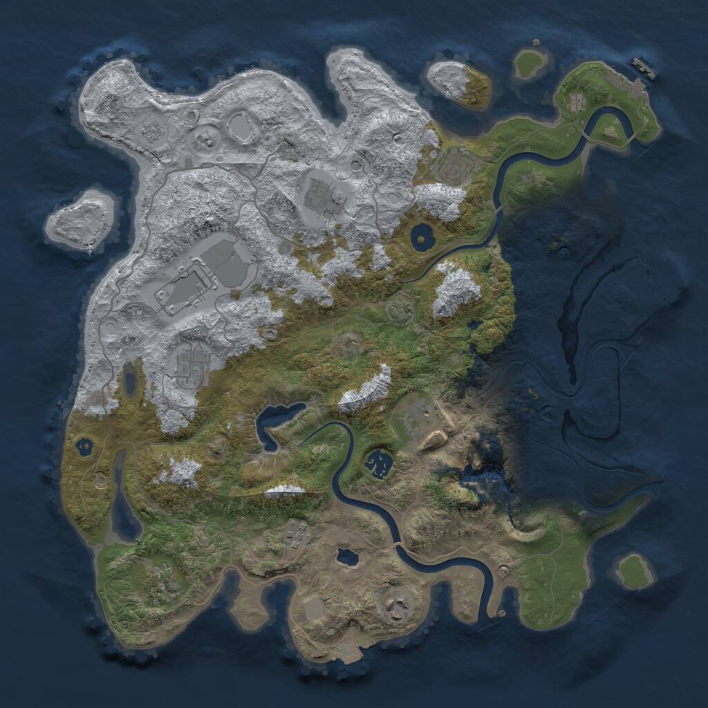 Rust Map: Procedural Map, Size: 4000, Seed: 714868033, 15 Monuments
