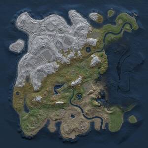 Thumbnail Rust Map: Procedural Map, Size: 4000, Seed: 714868033, 15 Monuments