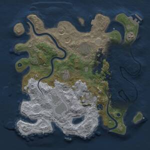 Thumbnail Rust Map: Procedural Map, Size: 3500, Seed: 1897718567, 14 Monuments