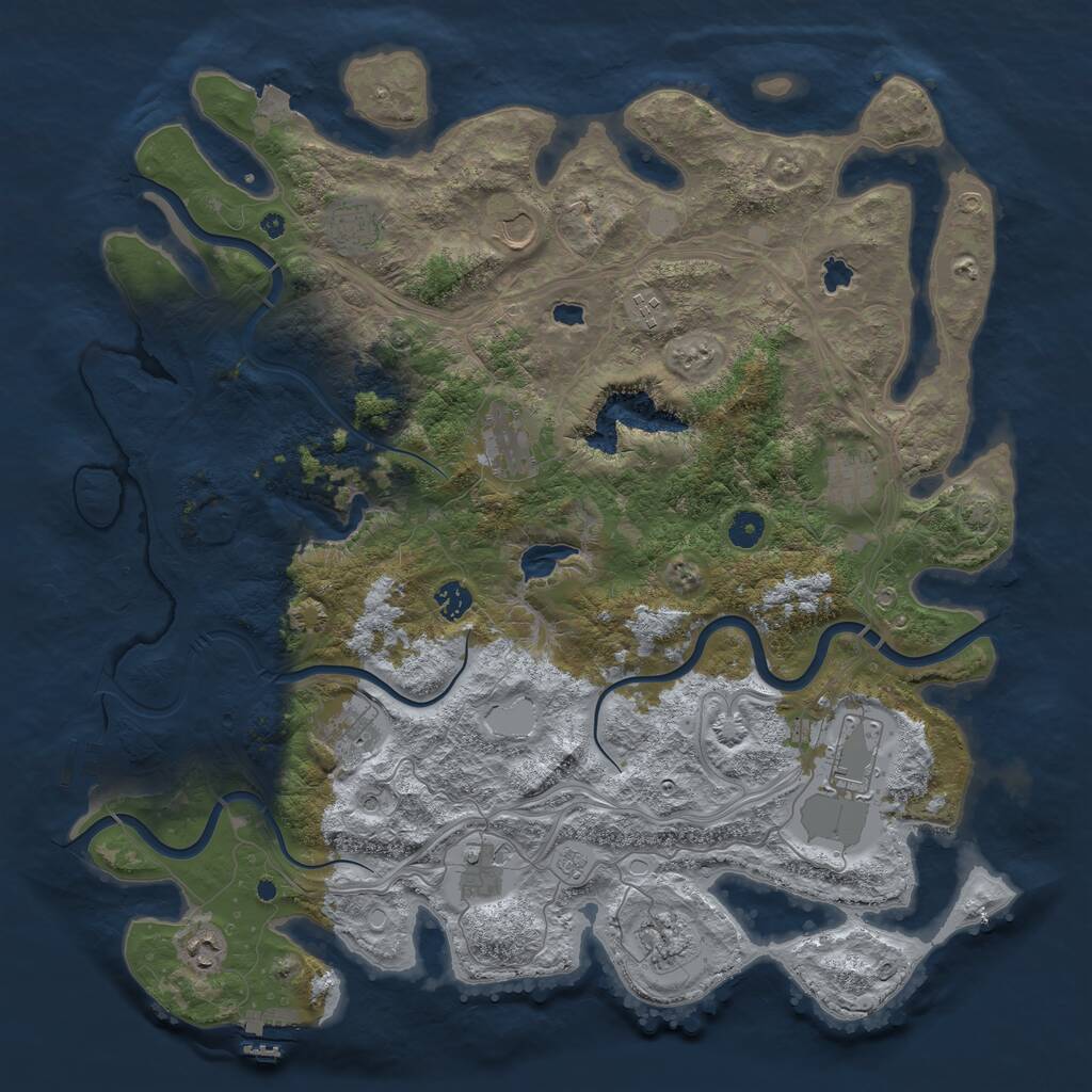 Rust Map: Procedural Map, Size: 4500, Seed: 496679633, 17 Monuments
