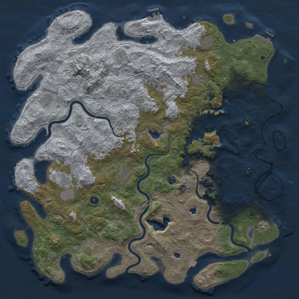 Rust Map: Procedural Map, Size: 5500, Seed: 19901405, 17 Monuments