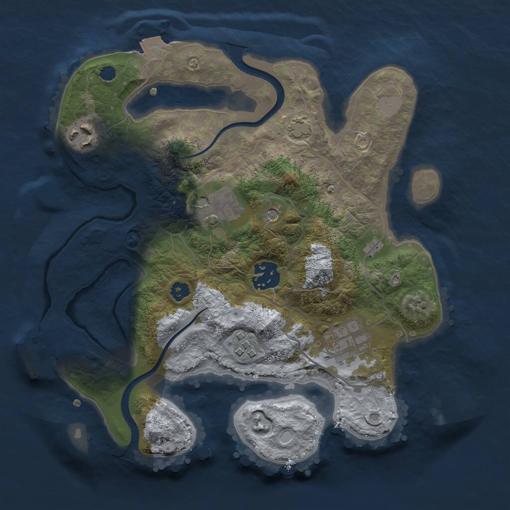 Rust Map: Procedural Map, Size: 2700, Seed: 22179963, 9 Monuments