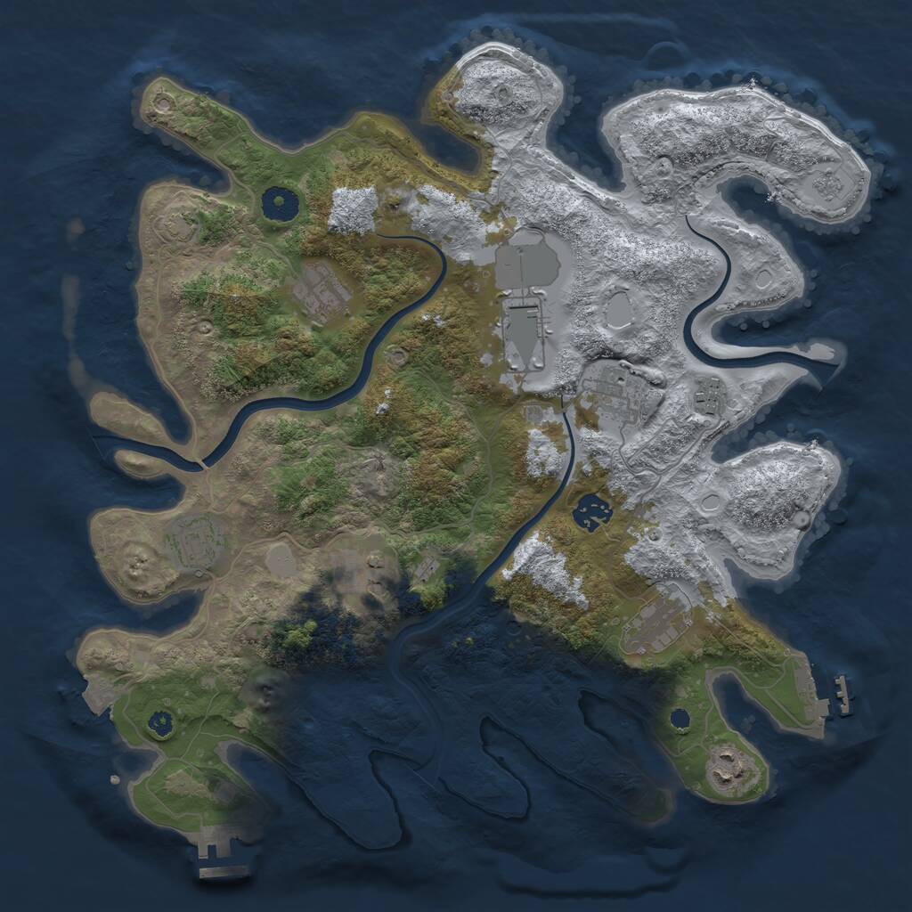 Rust Map: Procedural Map, Size: 3750, Seed: 48151623, 15 Monuments