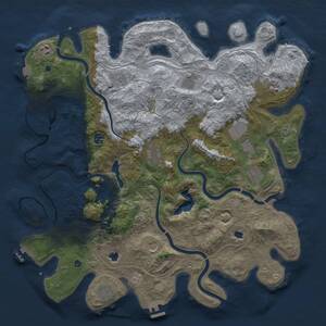 Thumbnail Rust Map: Procedural Map, Size: 4500, Seed: 529045968, 17 Monuments