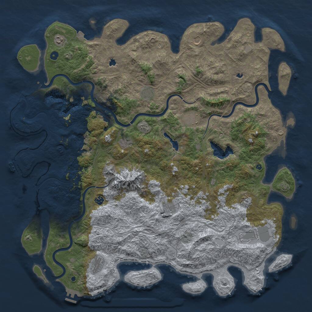 Rust Map: Procedural Map, Size: 5500, Seed: 1778611477, 17 Monuments