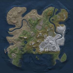 Thumbnail Rust Map: Procedural Map, Size: 3500, Seed: 1917829677, 15 Monuments