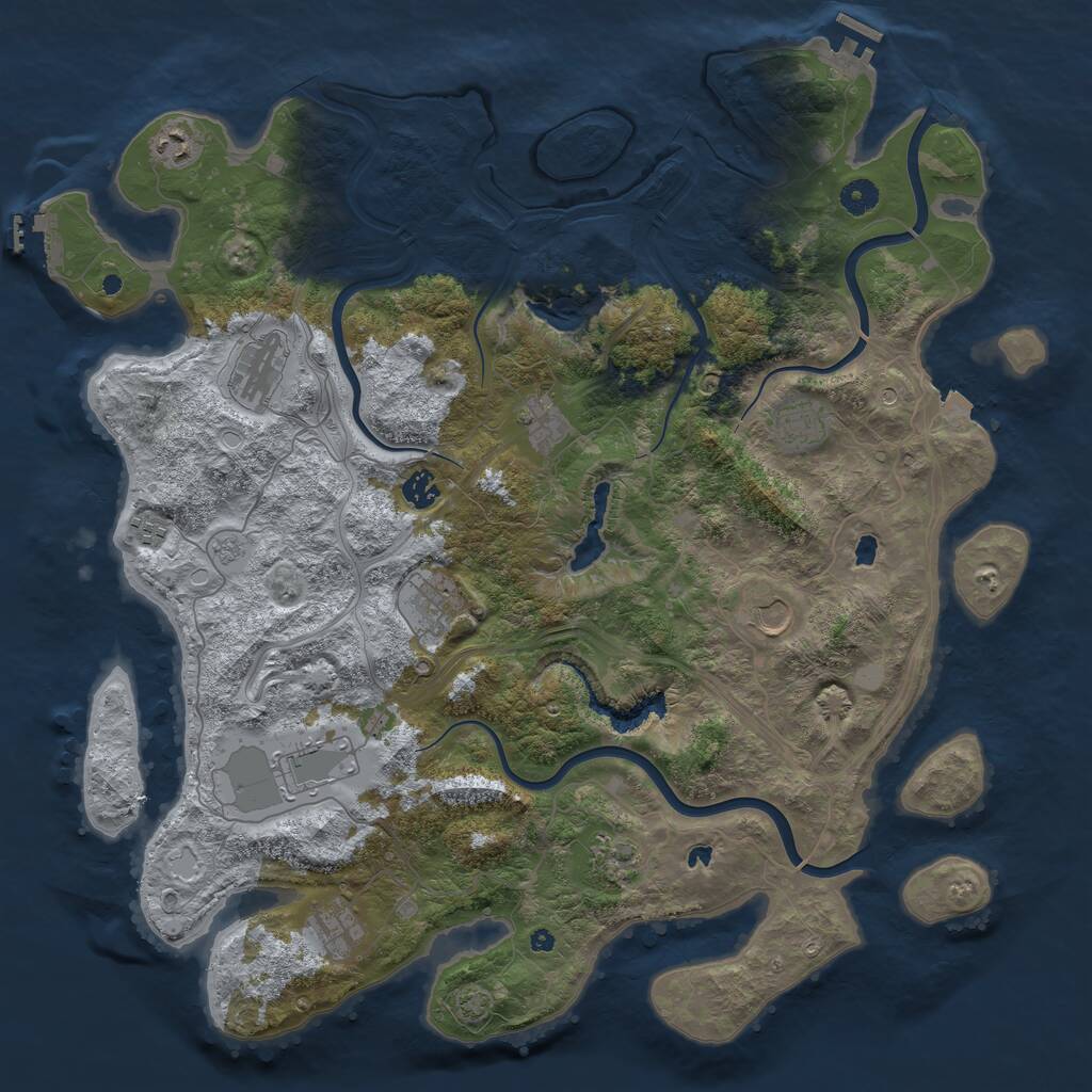 Rust Map: Procedural Map, Size: 4500, Seed: 131939891, 17 Monuments