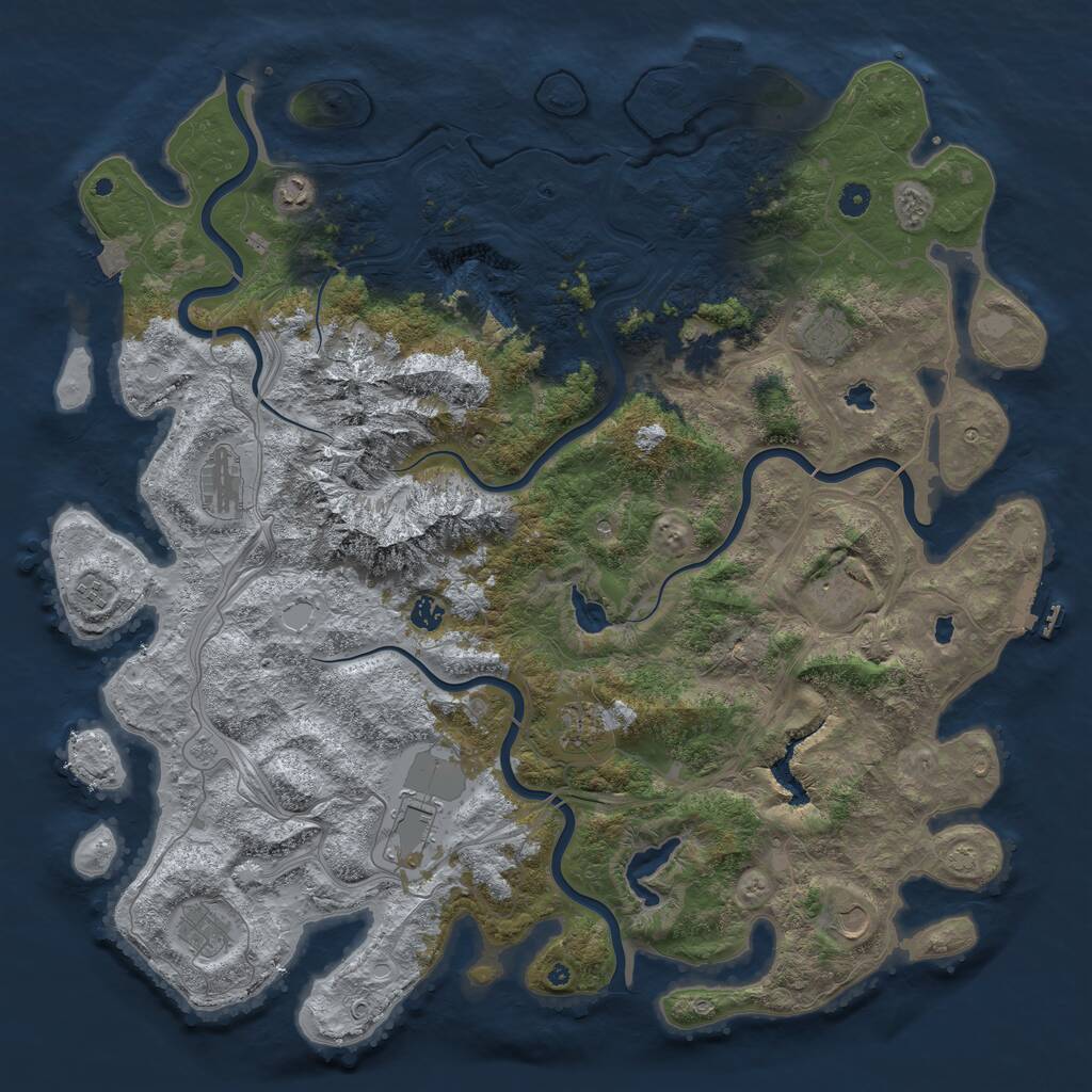 Rust Map: Procedural Map, Size: 5000, Seed: 959059230, 17 Monuments