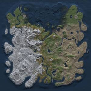 Thumbnail Rust Map: Procedural Map, Size: 5000, Seed: 959059230, 17 Monuments