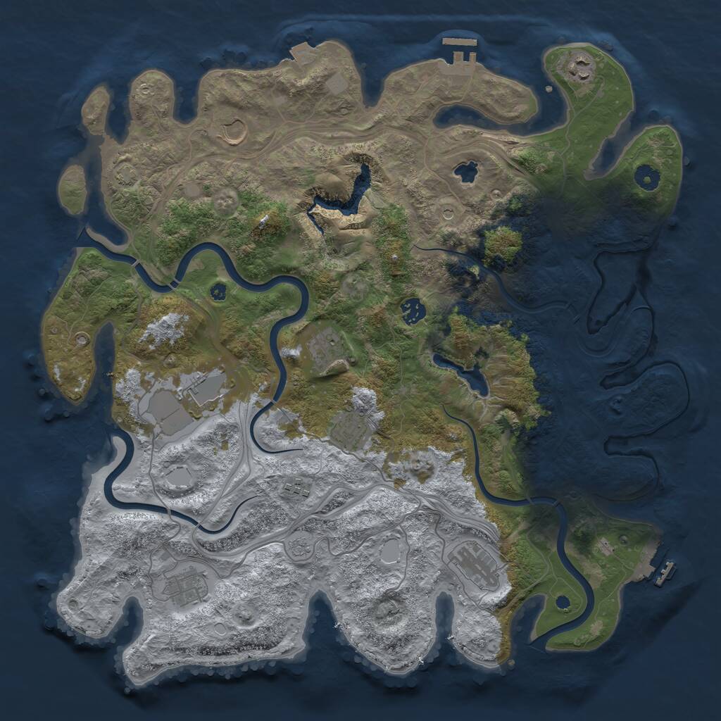 Rust Map: Procedural Map, Size: 4250, Seed: 1800522605, 15 Monuments