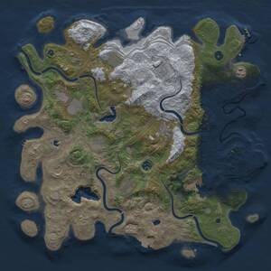 Thumbnail Rust Map: Procedural Map, Size: 4500, Seed: 965071990, 17 Monuments