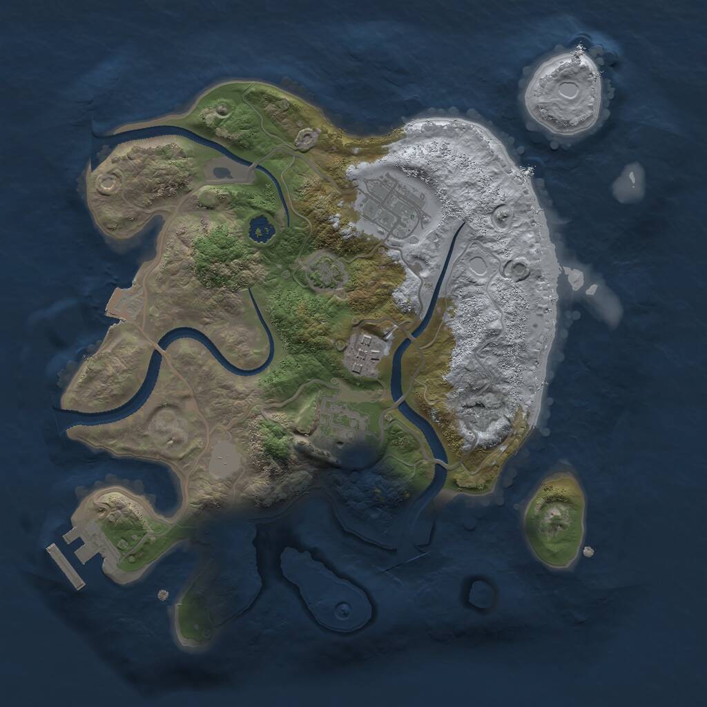 Rust Map: Procedural Map, Size: 2700, Seed: 1846473065, 6 Monuments