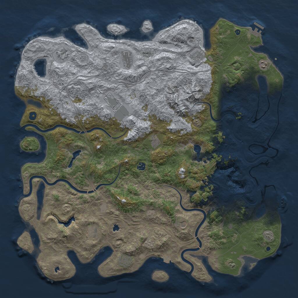 Rust Map: Procedural Map, Size: 5500, Seed: 872984722, 17 Monuments