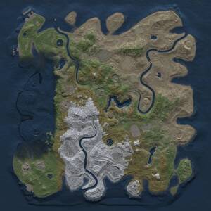 Thumbnail Rust Map: Procedural Map, Size: 4500, Seed: 18364496, 16 Monuments
