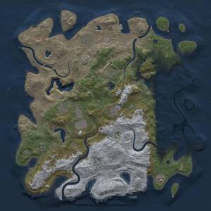 Thumbnail Rust Map: Procedural Map, Size: 4500, Seed: 799155351, 17 Monuments