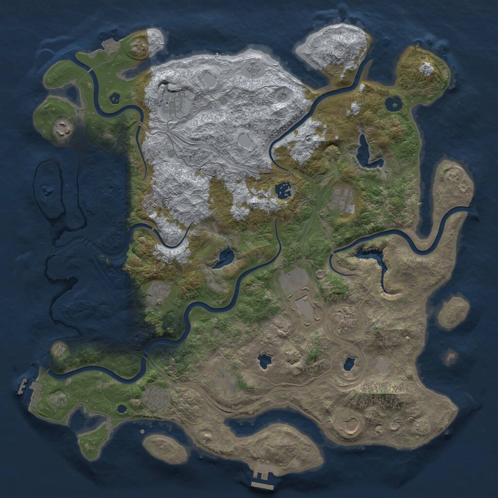 Rust Map: Procedural Map, Size: 4500, Seed: 619794136, 17 Monuments
