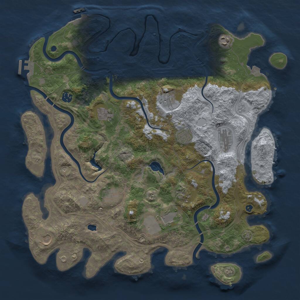 Rust Map: Procedural Map, Size: 4250, Seed: 757252886, 17 Monuments