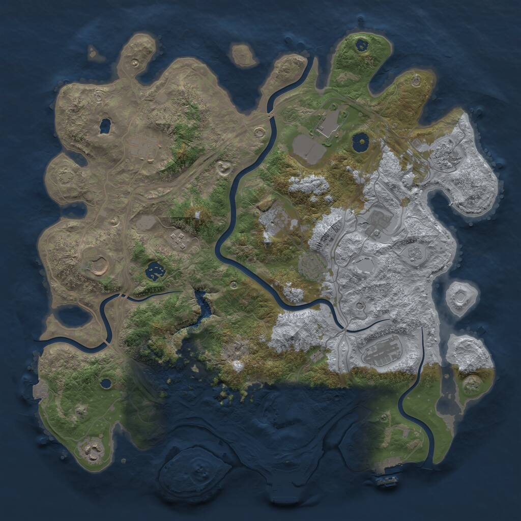 Rust Map: Procedural Map, Size: 4250, Seed: 665645177, 17 Monuments