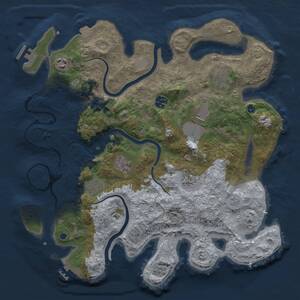 Thumbnail Rust Map: Procedural Map, Size: 3750, Seed: 1891956190, 14 Monuments