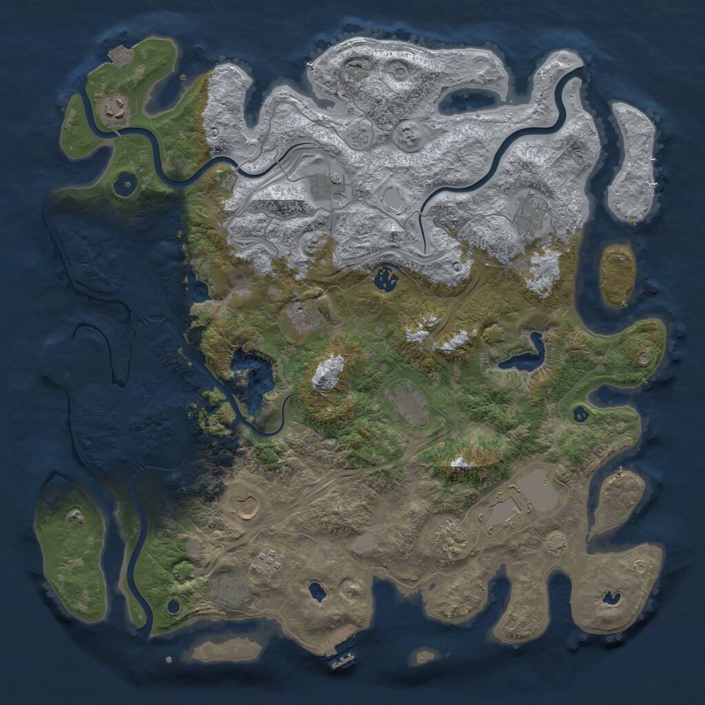 Rust Map: Procedural Map, Size: 4500, Seed: 1656379221, 17 Monuments