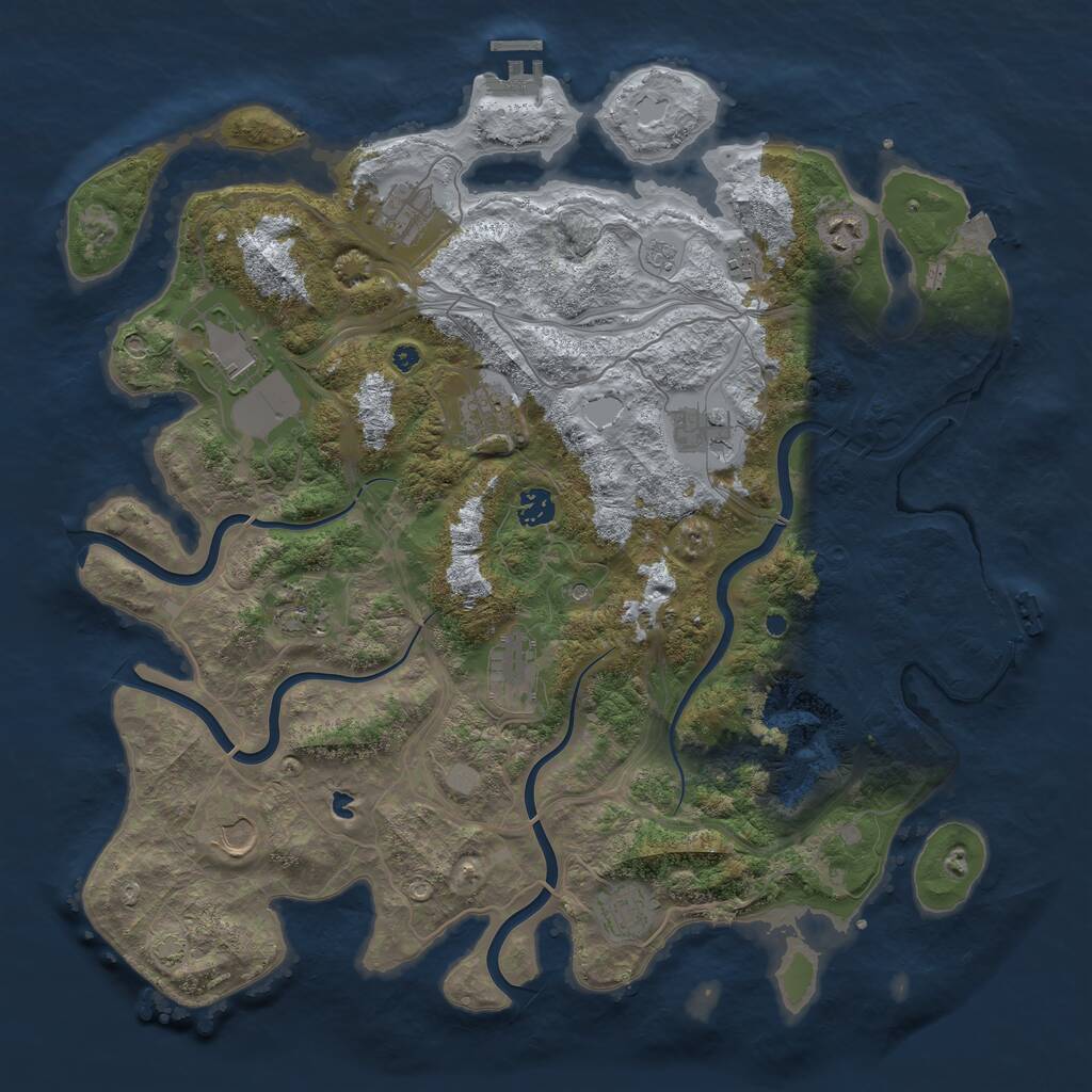 Rust Map: Procedural Map, Size: 4250, Seed: 633380675, 17 Monuments