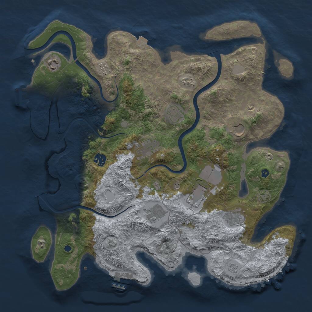 Rust Map: Procedural Map, Size: 3800, Seed: 613282014, 15 Monuments