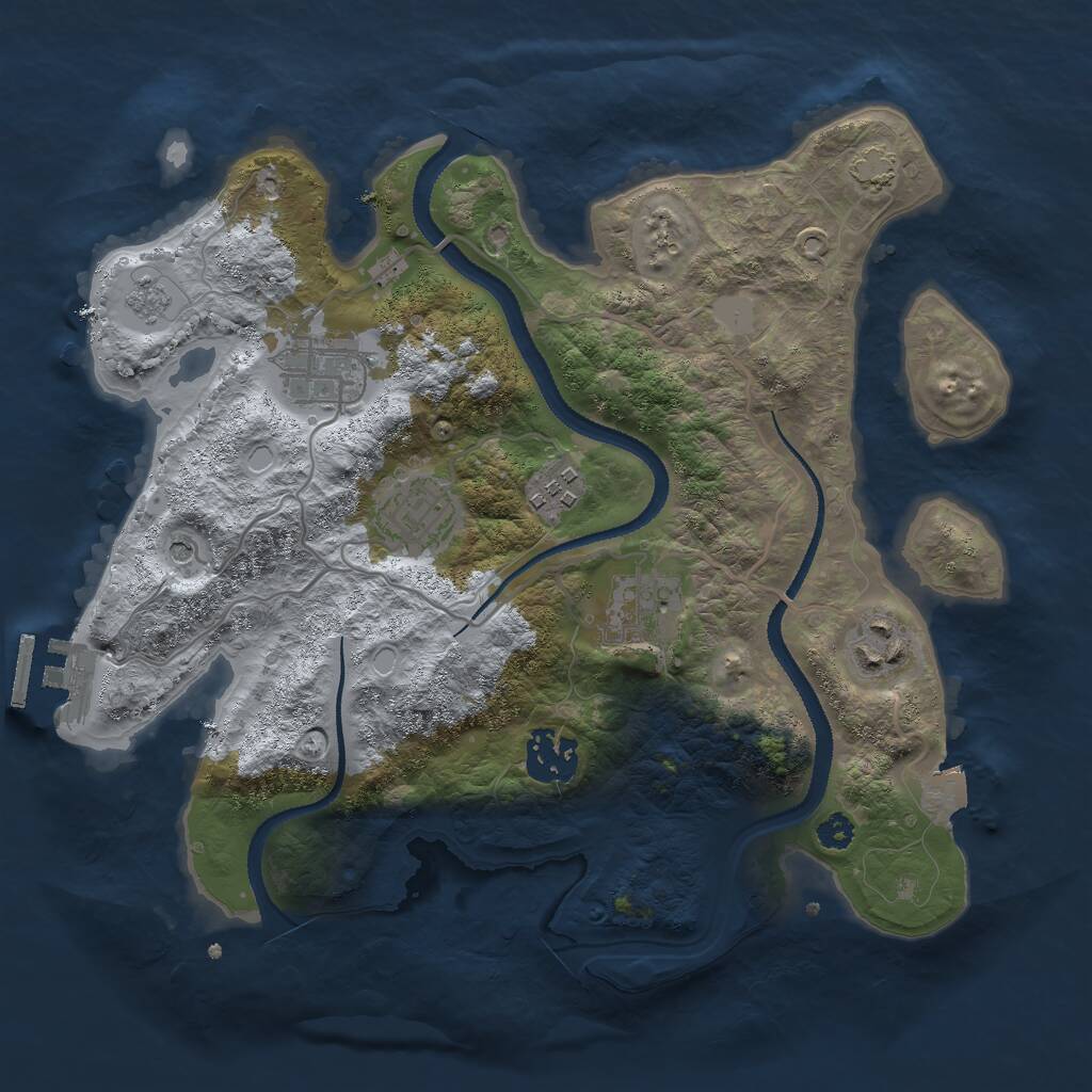Rust Map: Procedural Map, Size: 3000, Seed: 626352586, 11 Monuments