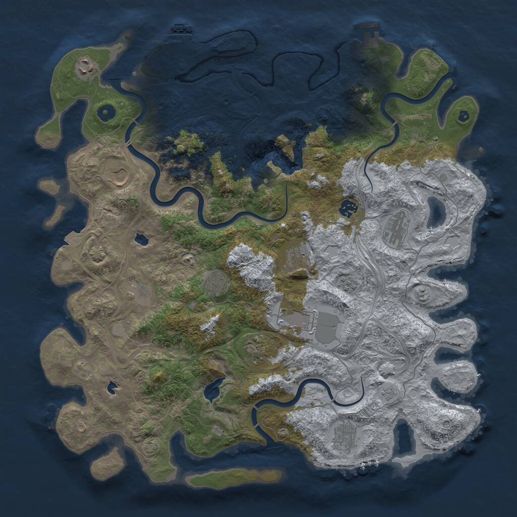 Rust Map: Procedural Map, Size: 4500, Seed: 1714968177, 17 Monuments