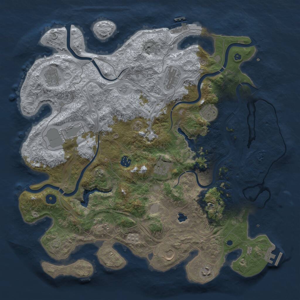 Rust Map: Procedural Map, Size: 4250, Seed: 478513752, 16 Monuments